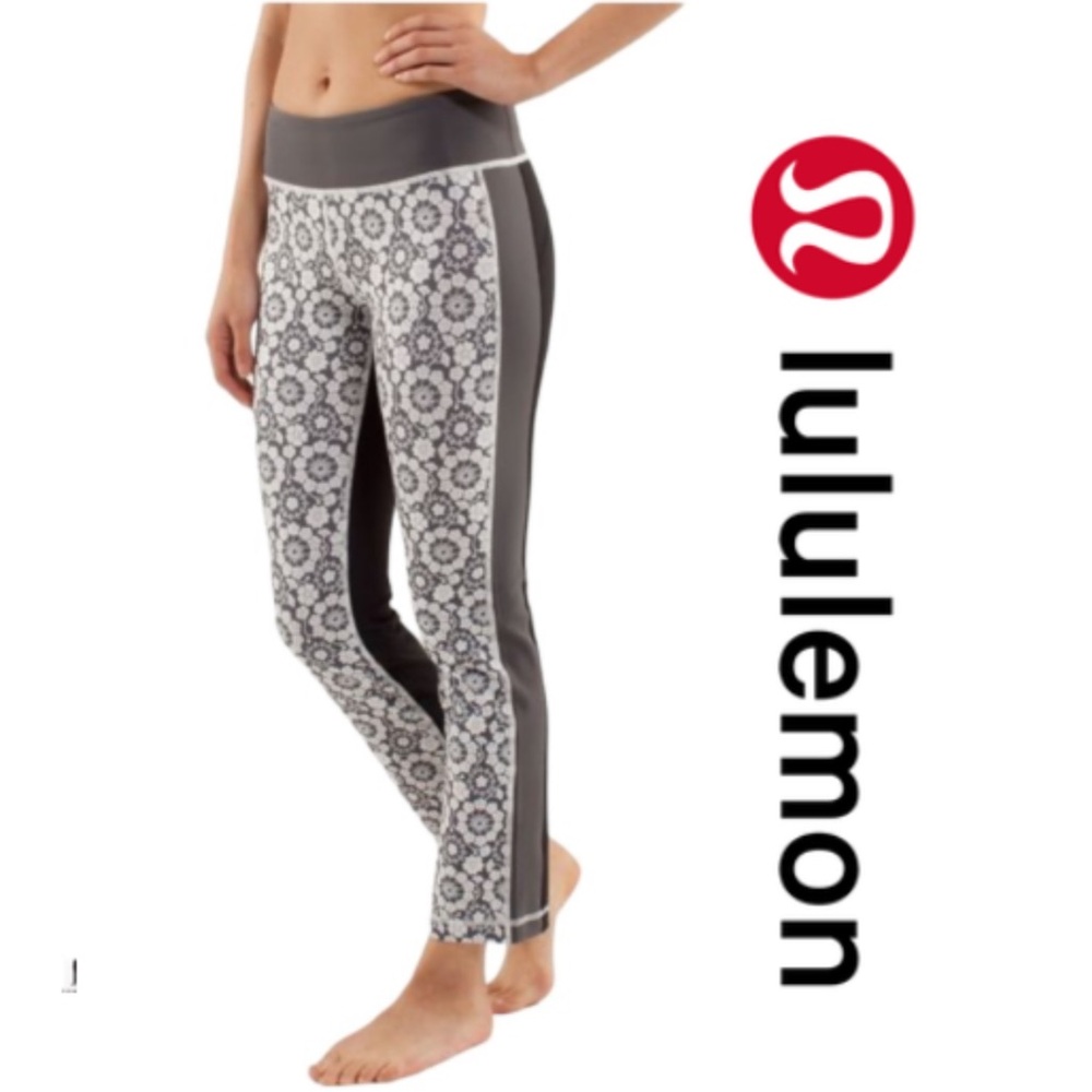 Lululemon compass pant Twiggy printed Nimbus soot light